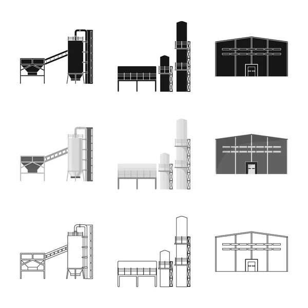 Isoliertes Produktions- und Struktursymbol. Sammlung von Produktions- und Technologievektorillustrationen. — Stockvektor