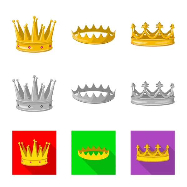 Objeto isolado do logotipo medieval e da nobreza. Conjunto de medieval e monarquia símbolo de estoque para web . — Vetor de Stock