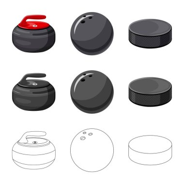 Spor ve topu simgesini yalıtılmış nesne. Spor ve web için atletik hisse senedi simgesi toplama.