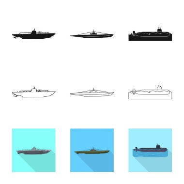Savaş ve gemi simge vektör Illustration. Savaş ve filo hisse senedi simgesi için web topluluğu.
