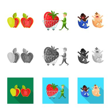 Test ve sentetik simge vektör Illustration. Web test ve laboratuvar hisse senedi simgesi kümesi.