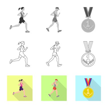 Spor ve kazanan logo vektör tasarımı. Spor ve fitness hisse senedi simgesi için web topluluğu.