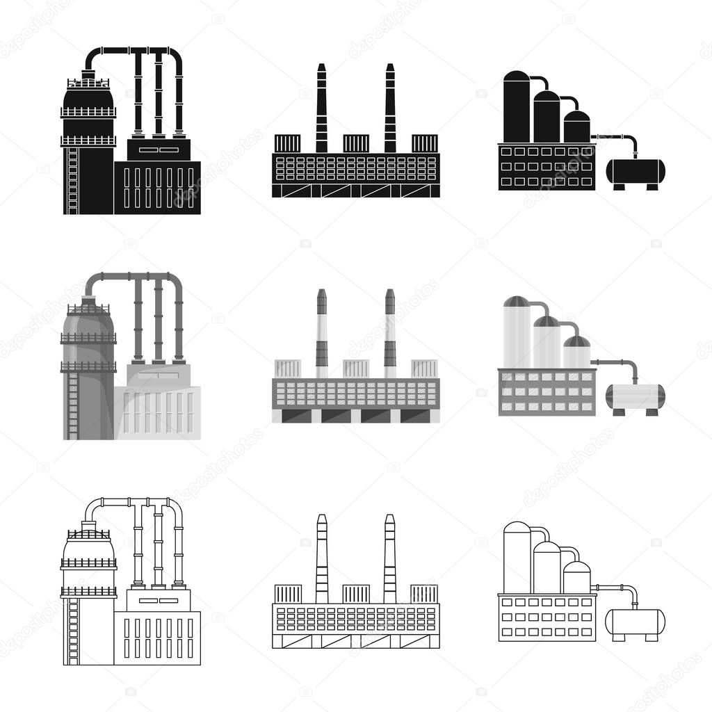 Vector design of production and structure logo. Collection of production and technology stock vector illustration.