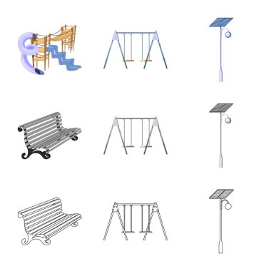 Kentsel ve sokak logo vektör Illustration. Gevşeme hisse senedi vektör çizim ve kentsel kümesi.