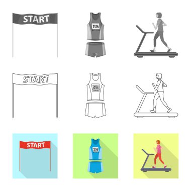 Spor ve kazanan logo vektör tasarımı. Hisse senedi için spor ve fitness vektör simge kümesi.