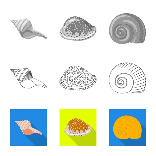 Vector ontwerp van dier en decoratie logo. Set van dier en Oceaan vector pictogram voor voorraad. — Stockvector