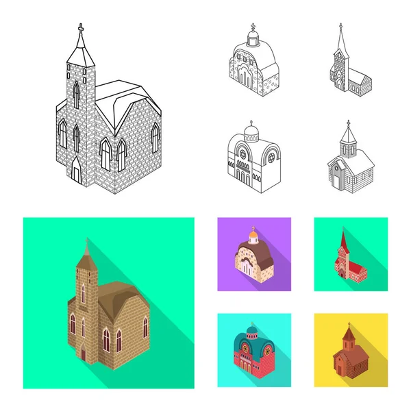 Diseño vectorial del templo y el icono histórico. Conjunto de templo y fe stock vector ilustración . — Archivo Imágenes Vectoriales