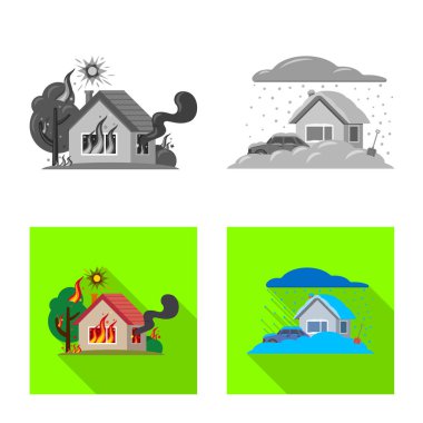 Doğal ve felaket simge vektör tasarımı. Doğal topluluğu ve hisse senedi için risk vektör simgesi.