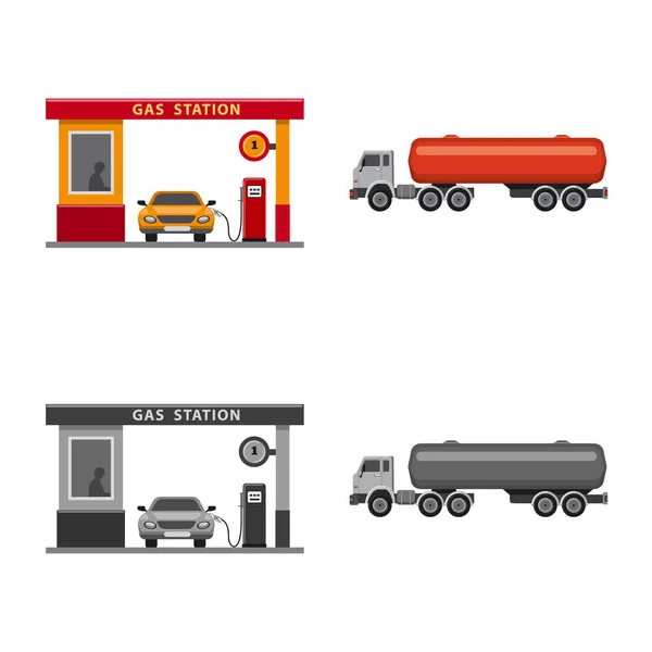Vektorillustration av olja och gas-logotypen. Uppsättning av olja och bensin vektor ikon för lager. — Stock vektor