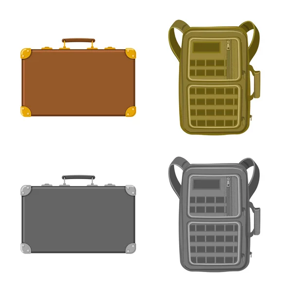 Vector εικονογράφηση της βαλίτσας και αποσκευές λογότυπο. Σύνολο των εικονίδιο διάνυσμα βαλίτσα και ταξίδι για το απόθεμα. — Διανυσματικό Αρχείο