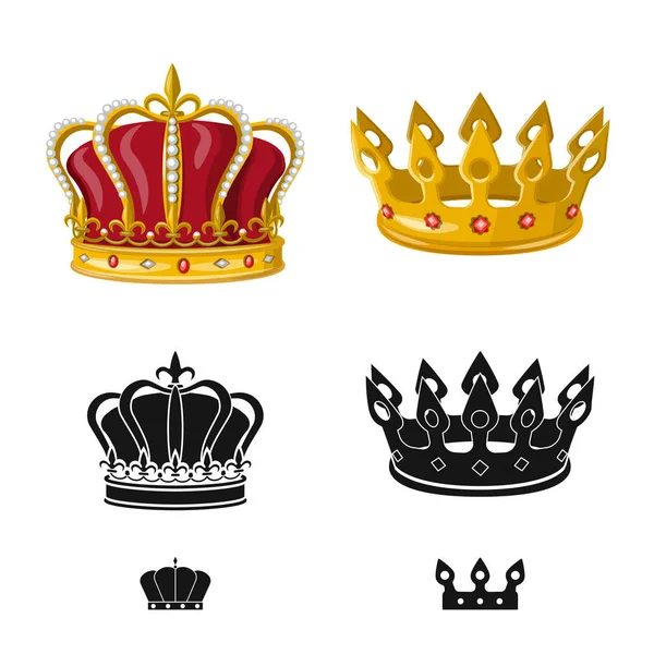Diseño vectorial del icono medieval y de la nobleza. Conjunto de símbolo de stock medieval y monárquico para web . — Vector de stock
