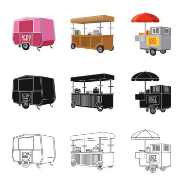 Pazarlama ve çadır logosu vektör illüstrasyon. Web için pazarlama ve açık hava stok sembolü seti.