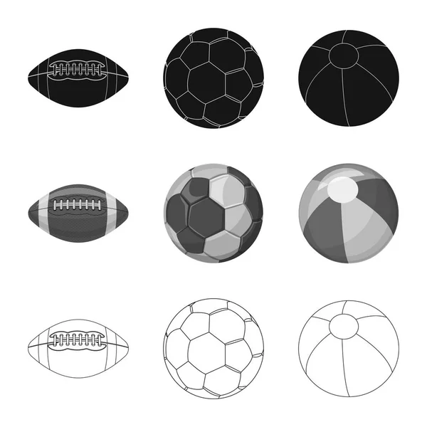 Ilustración vectorial del logo del deporte y la pelota. Conjunto de deporte y símbolo de stock atlético para web . — Vector de stock