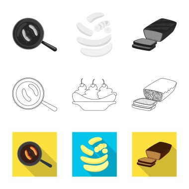 Vektör çizim doğal ve vejetaryen sembolü. Doğal ve yeme hisse senedi vektör çizim seti.