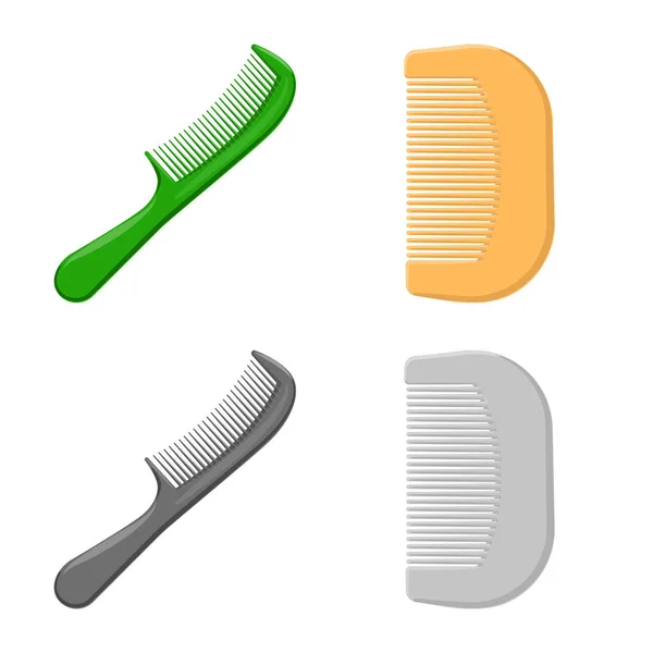 Objet isolé de pinceau et signe capillaire. Collection de brosse et brosse à cheveux symbole de stock pour la toile . — Image vectorielle