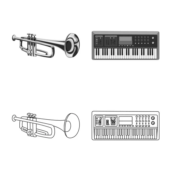 Векторный дизайн музыкальной иконки. Коллекция музыкальных и инструментальных векторных значков для склада . — стоковый вектор