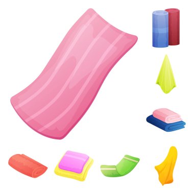 Mutfak ve plaj sembolü vektör illüstrasyon. Mutfak ve hijyen stok vektör illüstrasyon seti.