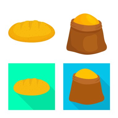 Mısır tarlası ve sebze işareti vektör tasarımı. Mısır tarlası ve vejetaryen hisse senedi vektör çizim koleksiyonu.