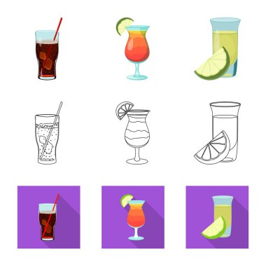 İçki ve çubuğu simgesinin yalıtılmış nesne. Web için içki ve parti hisse senedi simgesi kümesi.