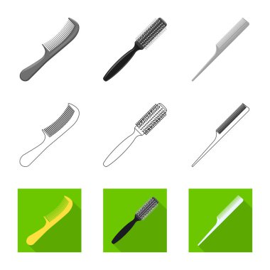Fırça ve saç simge vektör Illustration. Fırça ve saç fırçası hisse senedi vektör çizim topluluğu.