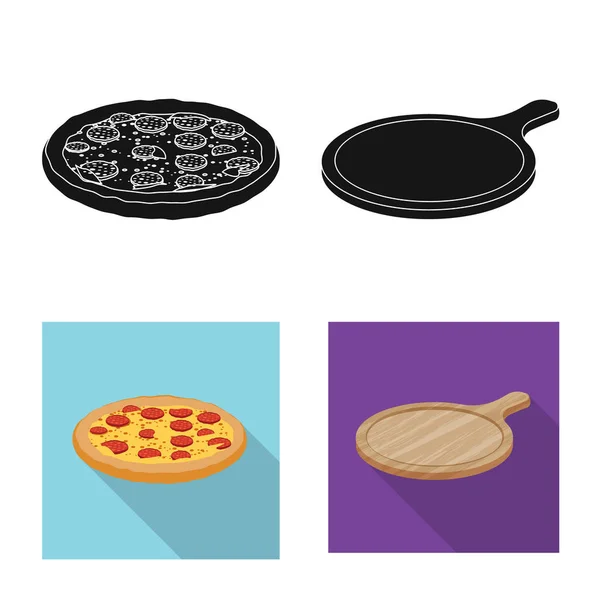 Objeto aislado de pizza y signo de comida. Colección de pizza y italia símbolo de stock para la web . — Vector de stock