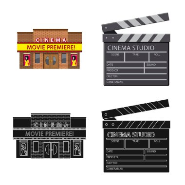 Televizyon ve filme simge vektör Illustration. Televizyon ve hisse senedi vektör çizim ile ilgilenen koleksiyonu.