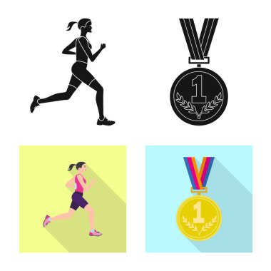 Spor ve kazanan logo yalıtılmış nesne. Spor ve fitness hisse senedi vektör çizim topluluğu.