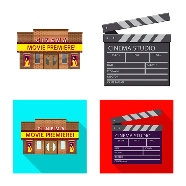 Objeto aislado de la televisión y el icono de filmación. Colección de la televisión y el icono del vector de visualización para stock . — Vector de stock