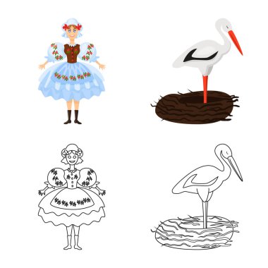 Geleneksel ve tur sembolü vektör Illustration. Web için geleneksel ve simge yapılar stok sembolü.