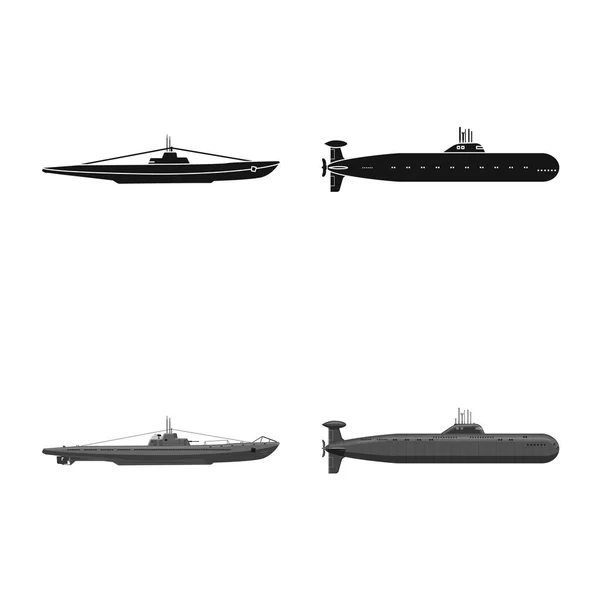 Vektor design av krig och fartyget symbol. Uppsättning av krig och flottan lager vektorillustration. — Stock vektor