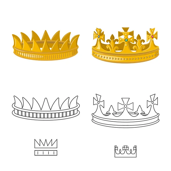 Vector illustration of medieval and nobility logo. Collection of medieval and monarchy vector icon for stock. — Stock Vector