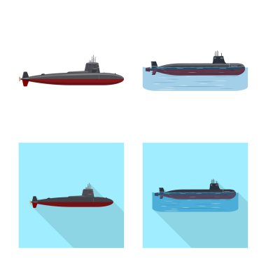 Savaş ve gemi logo yalıtılmış nesne. Savaş ve web için filo hisse senedi simgesi.