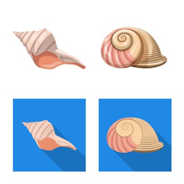 Hayvan ve dekorasyon simge vektör Illustration. Hayvan ve okyanus hisse senedi vektör çizim topluluğu.