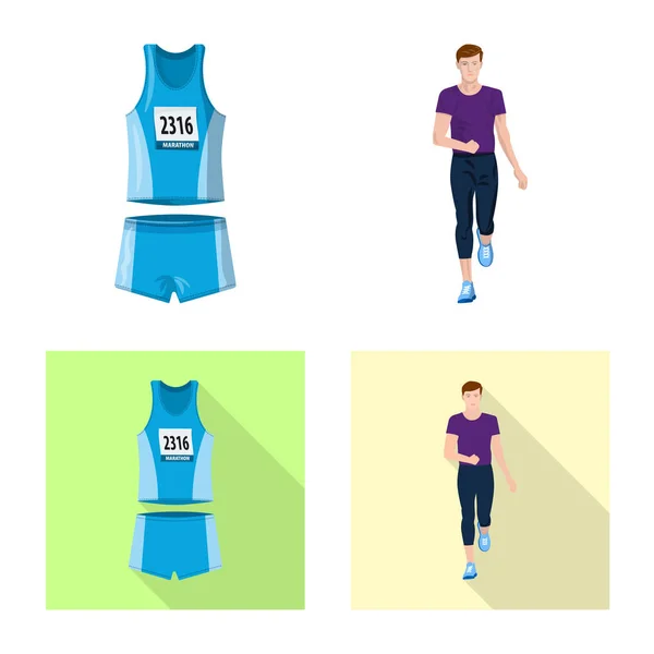 Vector illustration of sport and winner icon. Set of sport and fitness vector icon for stock. — Stock Vector