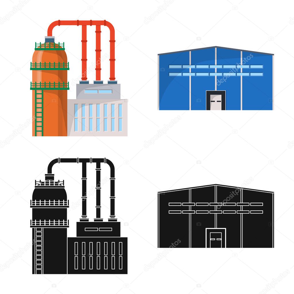 Vector illustration of production and structure sign. Set of production and technology vector icon for stock.