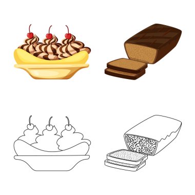 Doğal ve vejetaryen işareti yalıtılmış nesne. Hisse senedi için doğal ve yeme vektör simge topluluğu.