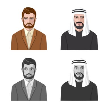 Saç modeli ve meslek simge vektör Illustration. Hisse senedi için saç modeli ve karakter vektör simge kümesi.