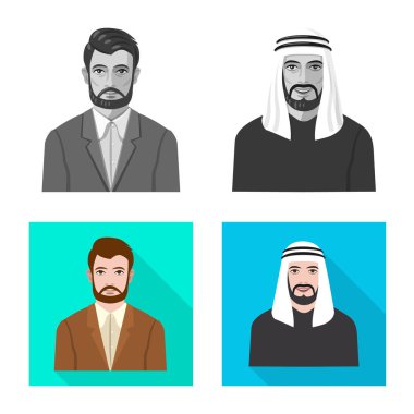 Saç modeli ve meslek simge vektör Illustration. Hisse senedi simgesi web için saç modeli ve karakter kümesi.