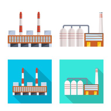 Üretim ve yapısı logosu yalıtılmış nesne. Üretim ve teknoloji hisse senedi simgesi web için set.