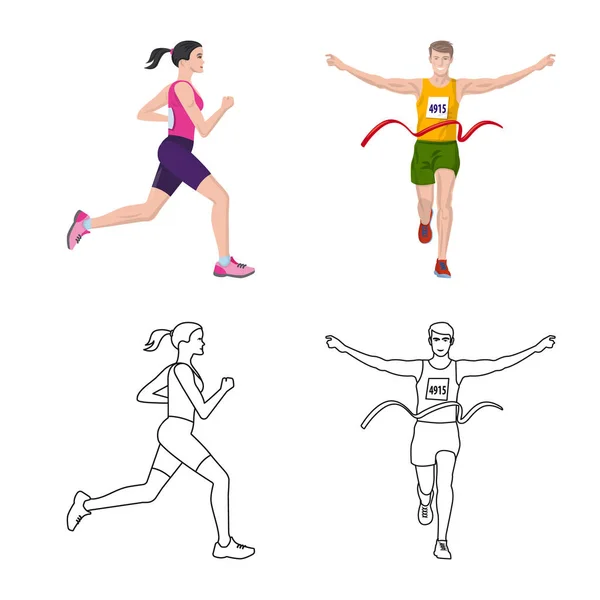 Векторный дизайн спорта и знак победителя. Коллекция векторных иллюстраций для спорта и фитнеса . — стоковый вектор