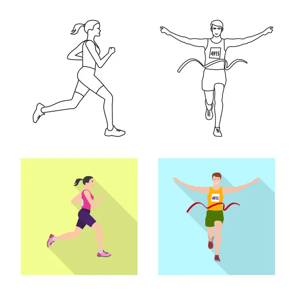 Векторный дизайн спорта и знак победителя. Набор векторных иллюстраций для спорта и фитнеса . — стоковый вектор