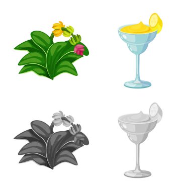 Doğal ve vejetaryen işareti vektör tasarımı. Doğal ve yeme hisse senedi vektör çizim seti.