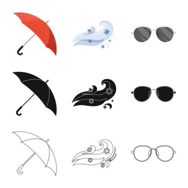 Hava ve İklim simge vektör tasarımı. Hava ve bulut hisse senedi vektör çizim topluluğu.