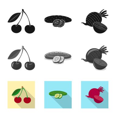 Sebze ve meyve simge vektör Illustration. Sebze ve vejeteryan hisse senedi simgesi için web topluluğu.