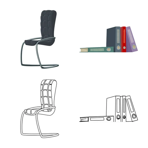 Ilustración vectorial de muebles y logotipo de trabajo. Conjunto de muebles y el hogar vector de la ilustración . — Archivo Imágenes Vectoriales