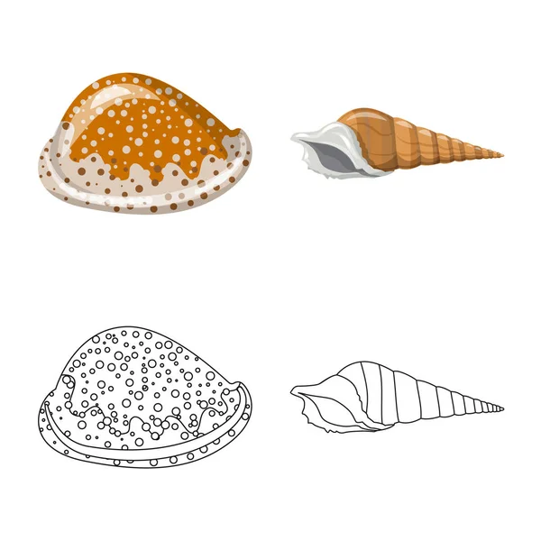 Diseño vectorial de animal y símbolo de decoración. Conjunto de animales y océano stock vector ilustración . — Archivo Imágenes Vectoriales