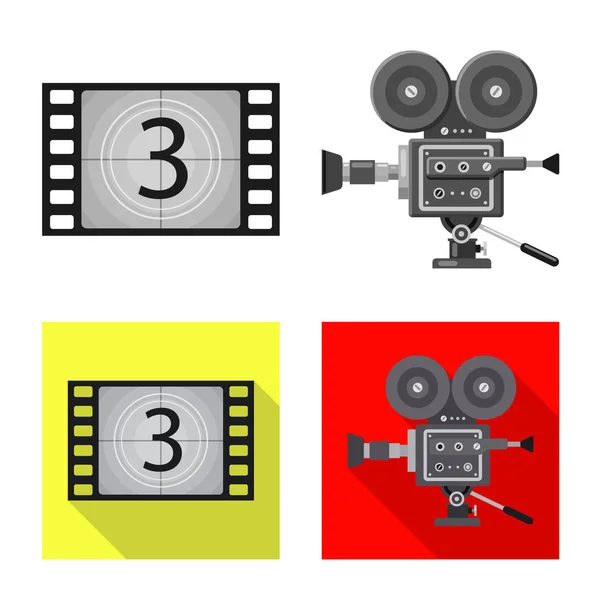 Vektorillustration av TV- och filminspelningar logotyp. Samling av TV och Visa lager vektorillustration. — Stock vektor