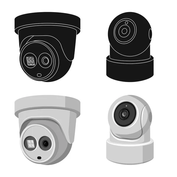 Cctv kamera simgesi vektör Illustration. Hisse senedi için cctv ve sistem vektör simge topluluğu. — Stok Vektör