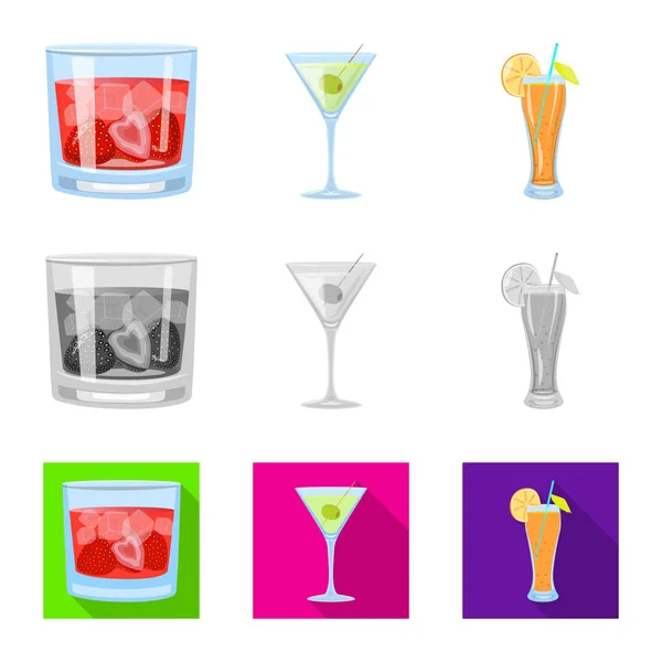 Vector design of liquor and restaurant icon. Collection of liquor and ingredient vector icon for stock. — Stock Vector