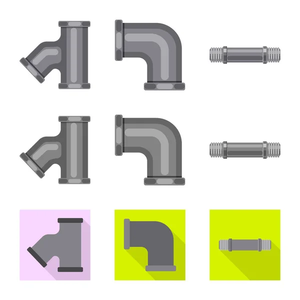Illustration vectorielle du logo du tuyau et du tube. Collecte d'icône vectorielle de tuyau et de pipeline pour stock . — Image vectorielle